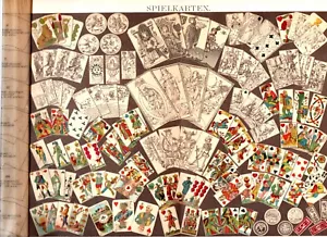Spielkarten +Historischer Druck/Chromolitho von 1895+ Skat, Tarok - Bild 1 von 2
