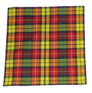 Gascoigne Tartan Plaid Cotton Pocket Square 15" X 15" Men's - Picture 1 of 1