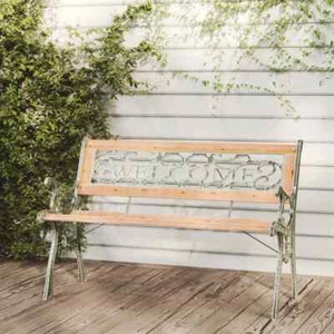 Outdoor Patio Bench Outdoor Patio Garden Bench Chair with Armrests Wood vidaXL - Picture 1 of 8