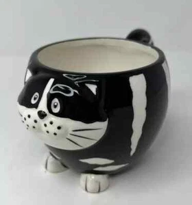 Figural Fat Cat Becher Black & White Fat Coffee 16oz Pier 1 Imports Dolomit Mollig - Bild 1 von 14