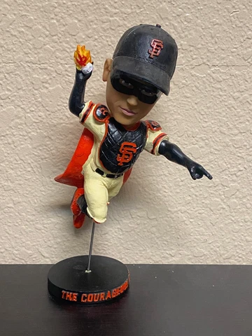 SF Giants Buster Posey Courageous Catcherman Bobblehead Super Hero Stan Lee Open Cover