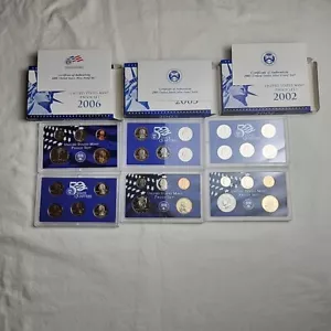 US Mint Clad Proof Set 10 Coins 2002, 2003, 2006 Orginal Box COA Lot 3 - Picture 1 of 4