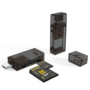 Transparent SD TF Memory Card Reader USB Type-C For Lightning For Iphone - Photo 1/17