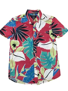 Chubbies Mens Floral Hawaiian Button Down Shirt Red Island Beach Causal Preppy - Picture 1 of 7