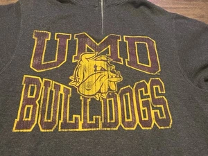University Minnesota Duluth UMD Bulldogs small grey half zip pullover Sweatshirt - Picture 1 of 10