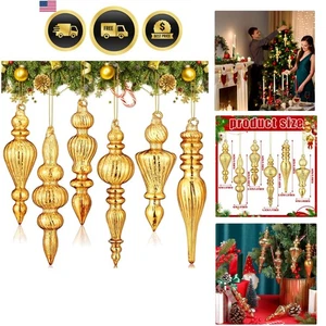 Adornos de Navidad Acabado de Vidrio Decoraciones Colgantes para Árbol de Navidad 6 piezas - Imagen 1 de 8