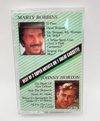 Marty Robbins Johnny Horton Best of 2 Super Artists Cassette Tape K-Tel 1987 - Image 1 of 4