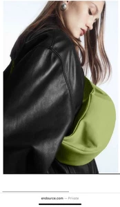 COS Authentic Original Sling Crossbody Bag Leather Green Never Been Used - Picture 1 of 24