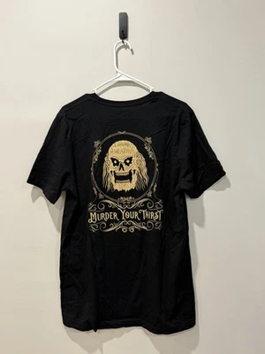 Liquid Death 衬衫男式 L 黑色 Hydrate Or Die Spring Water Skull 图形 T 恤 — 第 1/3 张图片