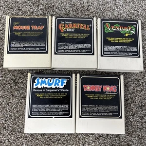 Atari 2600 Coleco Game Lot Donkey Kong Smurf Venture Mousetrap Carnival - Picture 1 of 4
