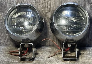 Pair Vintage Per-Lux 36A Chrome Fog Running lights Untested For Parts/Repair - Picture 1 of 15