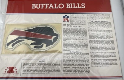 Vintage 1995 Buffalo Bills NFL Football Patch Willabee & Ward On 12” Card - Image 1 of 4