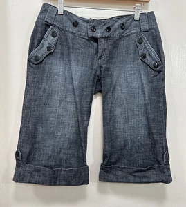 Obey Women Bermuda Shorts Gray Low Rise Y2K size 28 - Picture 1 of 12