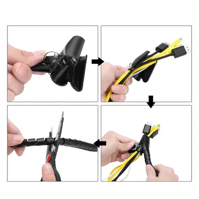 (Silver 1.5m * 28mm)Flexible Spiral Tube Cable Organizer Wire Wrap Cord - Image 1 of 3