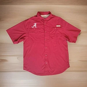 Columbia PFG Alabama Crimson Tide Red Kurzarm Button Down Hemd Herren Small - Bild 1 von 3