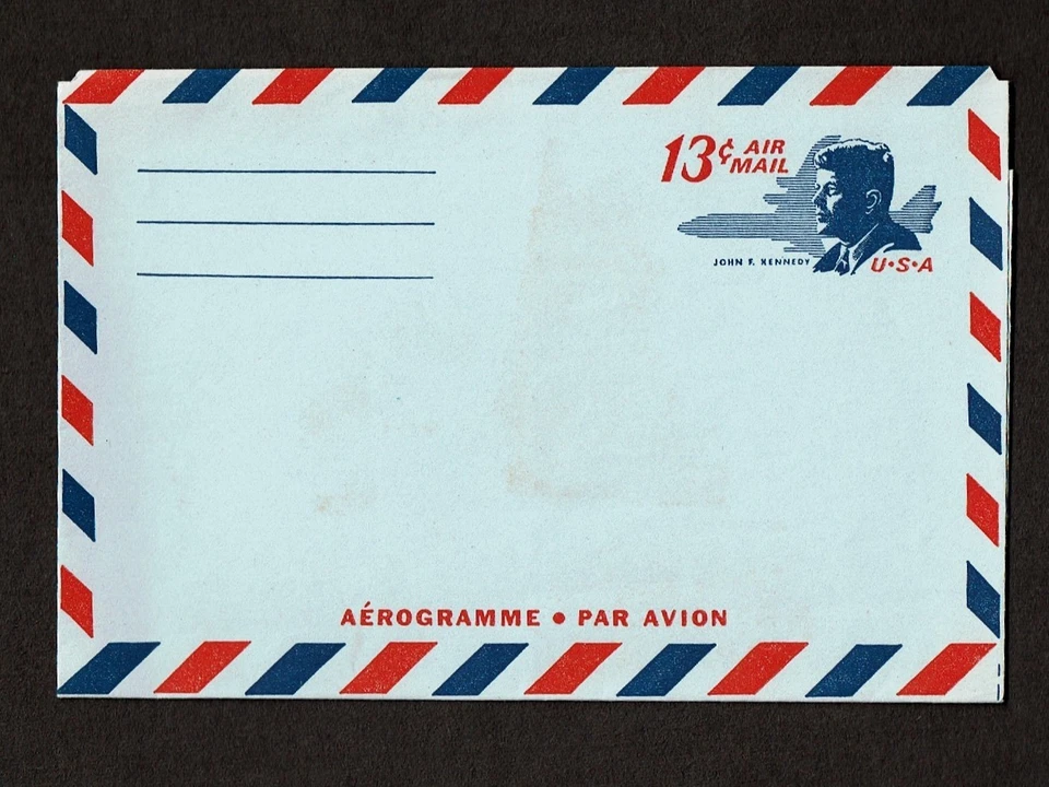 1965 U.S. AIRMAIL  STAMPED ENVELOPE  13c Kennedy  ENTIRE #UC38 MINT - Image 1 of 1