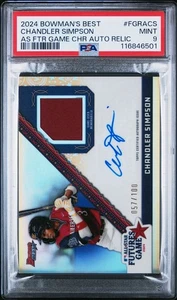 Bowman's Best 2024 - Chandler Simpson/100 Auto Relic PSA 9 POP2 Ninguno Superior - Imagen 1 de 3