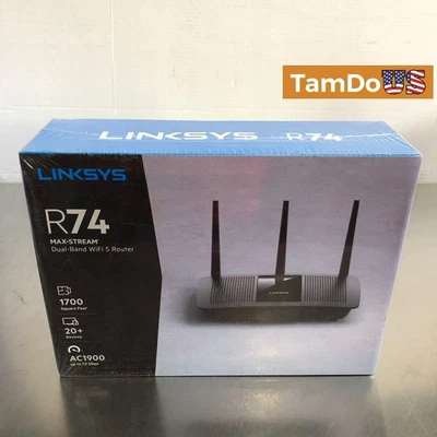 Linksys EA7450 AC1900 Max-Stream Dual-Band WiFi Router, MU-MIMO, Gigabit Etherne - Image 1 of 4