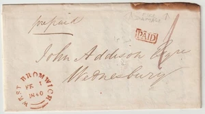 1840 RARE RED FRAMED PAID WEST BROMWICH RE WORKING COAL SHAFTS TO JOHN ADDISON - Picture 1 of 4