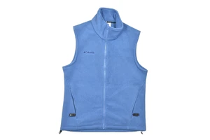 Columbia Women's Blue Fleece Full Zip Vest Regular Size M Zip Pockets - Picture 1 of 8