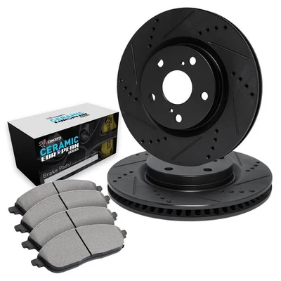 For Cadillac Catera 01 Drilled & Slotted Rear Brake Kit w Euro Ceramic Pads Foto 1 de 2