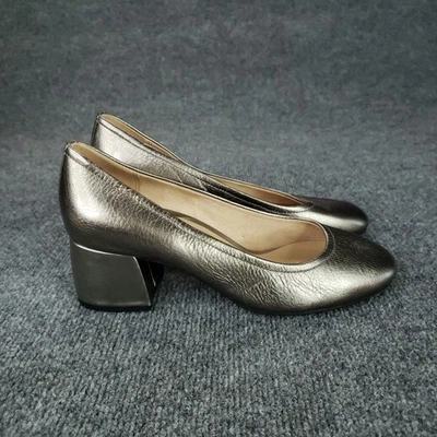 Vionic Shoes Womens Size 9.5 Gold Carmel Block Heel Pump Comfort Leather - Image 1 of 4