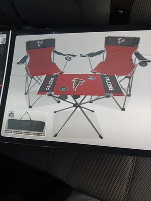Conjunto de Mesa e Cadeiras Atlanta Falcons Tailgate, Vermelho E Preto Novo - Imagem 1 de 4