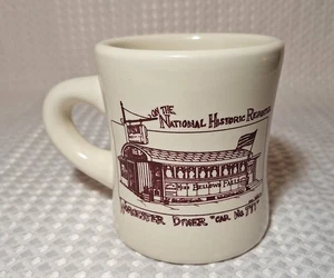 Vintage Bellows Falls VT Worcester Diner Car Heavy Restaurant Ware Stoneware Mug - Picture 1 of 9