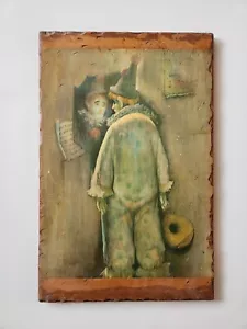 Ayrn Kohn - alrededor de 1940 - Pagliacci pintura de payaso sobre madera - Imagen 1 de 8