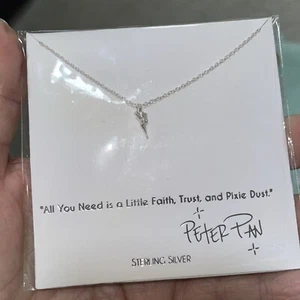 Disney Parks Tinker Bell.925 Sterling Silver Necklace 15 +3 In New Sealed - Picture 1 of 6
