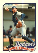 1989 Topps Tiffany Los Angeles Dodgers Baseball Card #755 Mike Scioscia