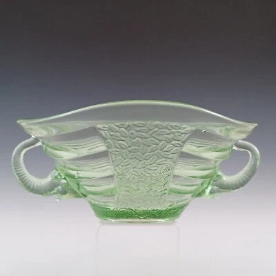 Sowerby #2614 Art Deco 1930's Green Glass Elephant Bowl - Image 1 of 4