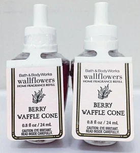 2 BATH & BODY WORKS HOME BERRY WAFFLE CONE WALLFLOWERS REFILLS BULBS 0.8 FL OZ - Picture 1 of 3