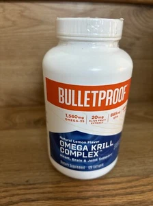 Bulletproof Omega Krill Complex Lemon 120 Softgels, 1560mg Omega-3 Best by 6/25 - Picture 1 of 3