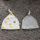 Lot of 2 GAP Baby White Size 0-3 Months Cotton Knot Hat Beanie Cap
