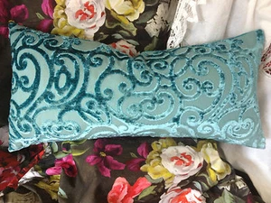 DESIGNERS GUILD STOFF NACKENROLLE BEZUG SAMT ROCHESTER TÜRKIS 23,5"X11" - Bild 1 von 2
