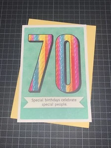 Hallmark 70th Birthday Card: Celebrate Your Gifts Talents & Differences You Made - Picture 1 of 5