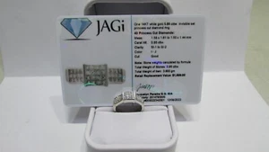 WHITE GOLD 14KT invisible set PRINCESS DIAMOND RING .85TW w/ Appraisal $1699 - Picture 1 of 6