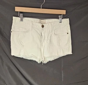 Current Elliott White 26 Shorts Denim Jean boyfriend sugar destroy Distressed - Picture 1 of 7