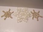 Vintage Crocheted Snowflake Mini Doilies Christmas Ornaments set of 3