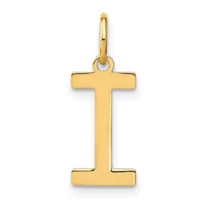 14k Yellow Gold Letter I Initial Pendant Gift for Mother - Picture 1 of 4