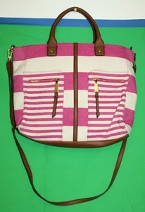 Tommy Hilfiger Women's Large Pink/Beige Tote-bag Shoulder Bag 13 3/8" x 12 7/8" - Picture 1 of 7
