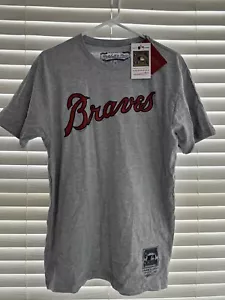 Atlanta Braves Mitchell & Ness Grigio Heather T Shirt Collezione Cooperstown Uomo L - Foto 1 di 7