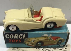 Corgi Toys 301.TRIUMPH TR2 SPORTS CAR .EXCELLENT IN ORIGINAL GOOD EARLY BOX - Picture 1 of 12