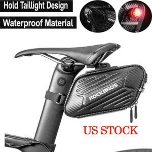 ROCKBROS Cycling Hard Shell Seat Bag Bicycle Waterpoof Buckle Saddle Bag Black - Picture 1 of 11