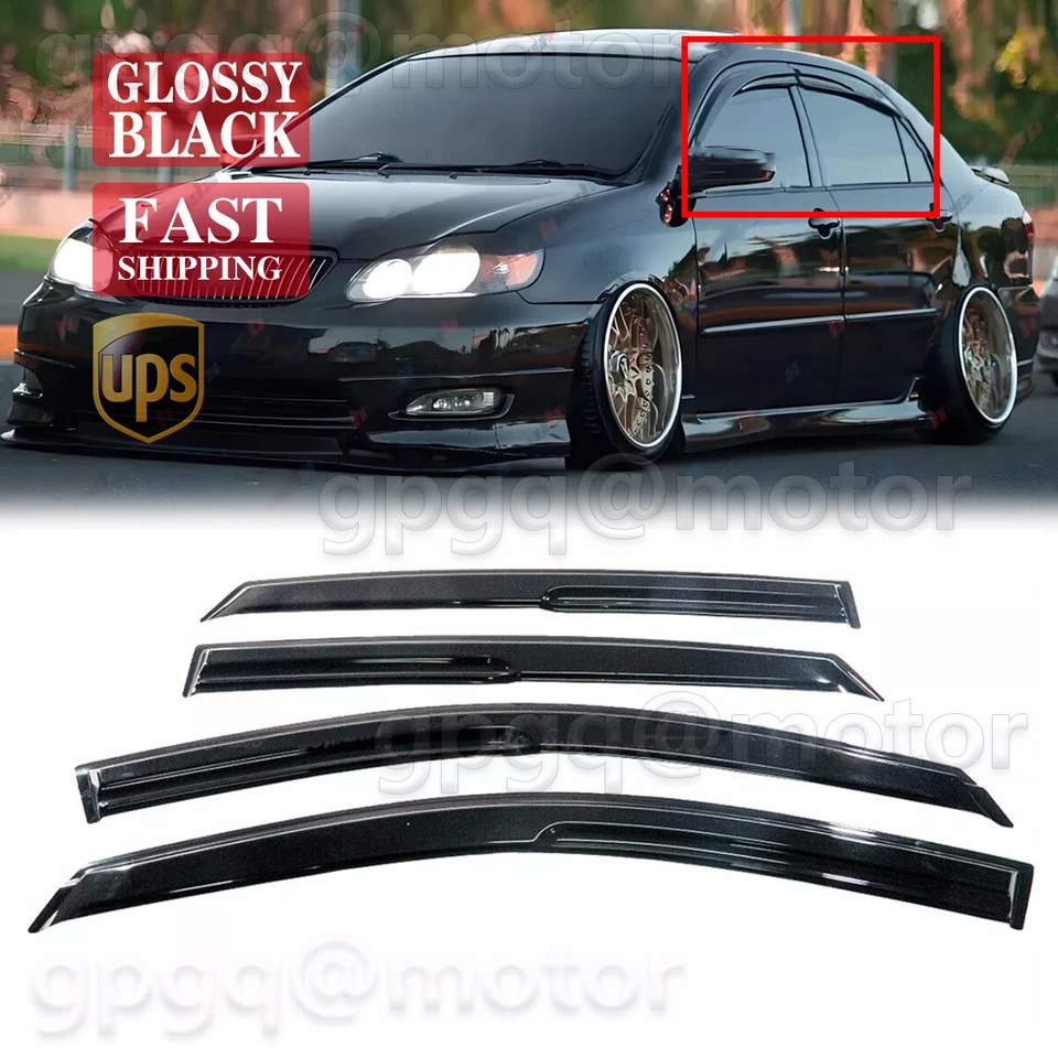 Para Toyota Corolla Sedán 03-08 JDM-Mugen Estilo Ventana Visera Protector de Lluvia Deflector Foto 1 de 4
