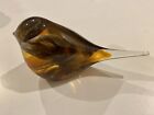Nwt Mikasa Amber Marble Glass Bird Decor Or Paper Weight 7?X 4.5? ??