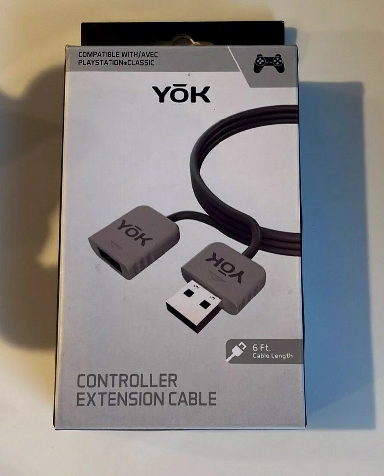 2 PACK Playstation Classic: YOK 6 Ft Controller Extension Cable Cord New Sealed - Image 1 of 2