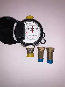 Neptune 5/8x3/4 T-10  Direct Read Gallon Water Meter NSF61 With Coupling Set - Picture 1 of 2