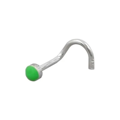 Naso Piercing In Emaille Verde, Argento 925, Donna - Immagine 1 di 2